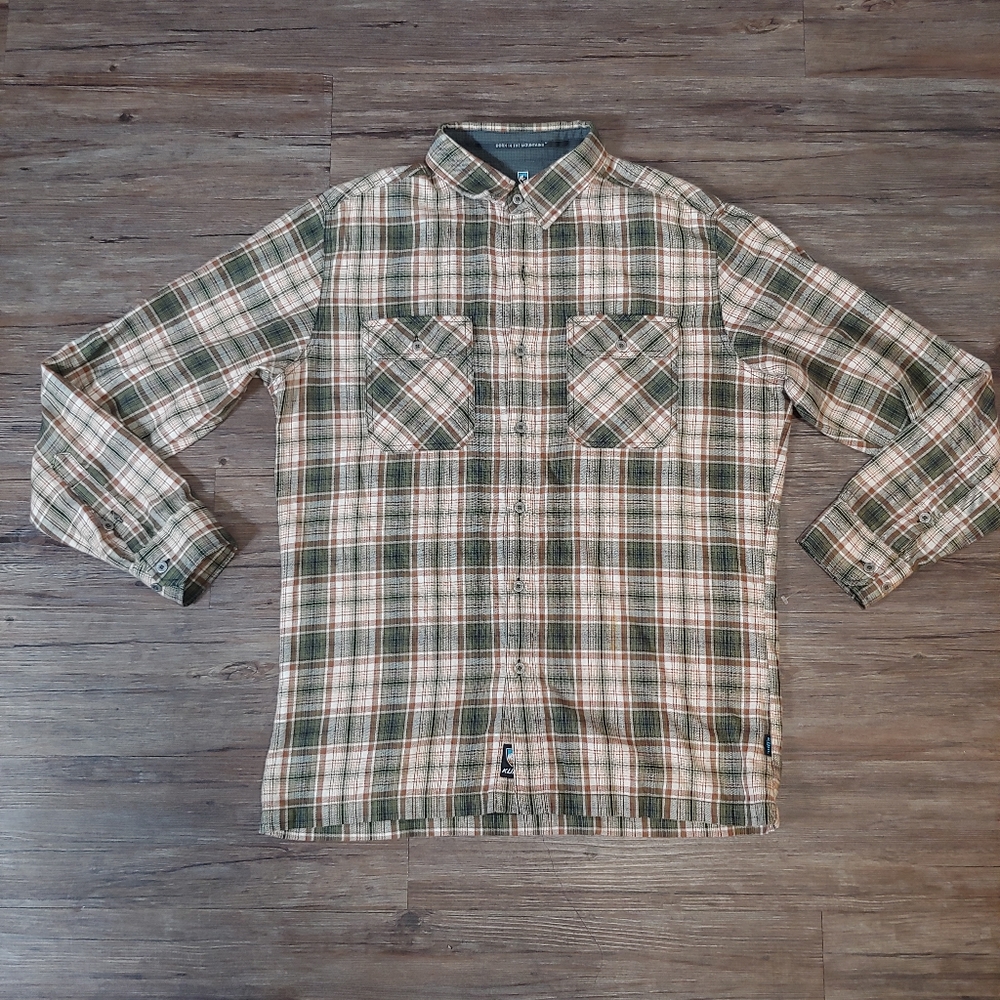 Kuhl men's plaid Flannel long sleeve button up shirt Sz M